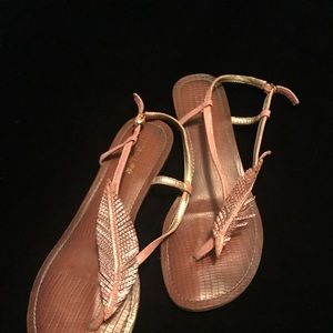 Coral & Silver Sandals